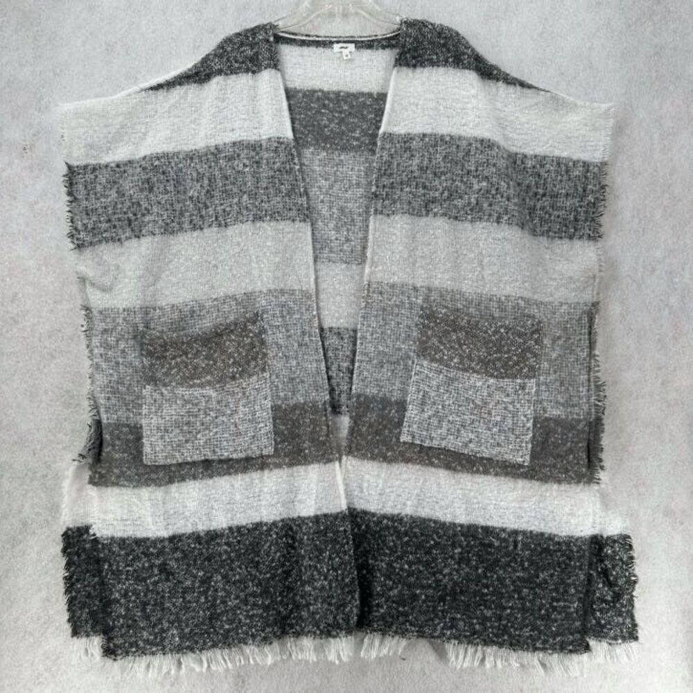 Aerie‎ Boho Fringed Poncho Cardigan Sweater One Size Arm Holes Pockets Boho